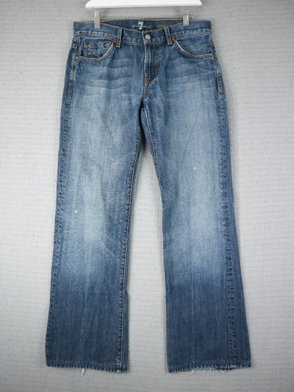 7 For all Mankind Bootcut Denim Jeans Faded Cotton 32W Made in USA